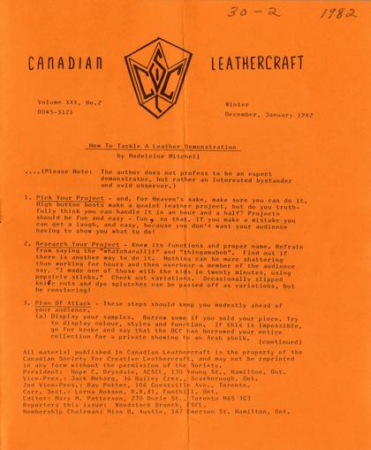 January 1982 · Volume 30, No. 2 — cover of the original newsletter