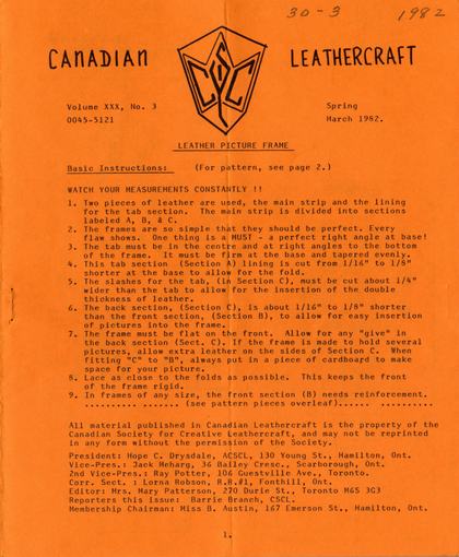 Spring 1982 · Volume 30, No. 3 — cover of the original newsletter