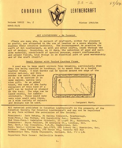 Winter 1983–84 · Volume 32, No. 2 — cover of the original newsletter