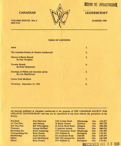 Summer 1990 · Volume 38, No. 4 — cover of the original newsletter