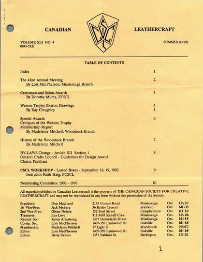 Summer 1992 · Volume 41, No. 4 — cover of the original newsletter