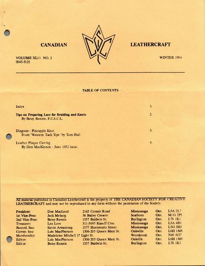 Winter 1993–94 · Volume 42, No. 2 — cover of the original newsletter