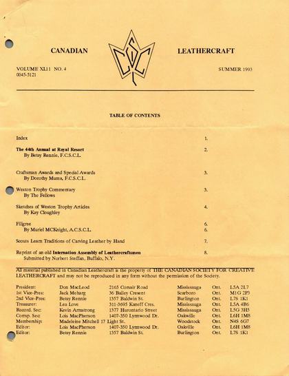 Summer 1993 · Volume 42, No. 4 — cover of the original newsletter