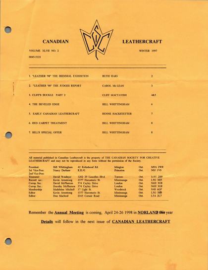 Winter 1997–98 · Volume 47, No. 2 — cover of the original newsletter