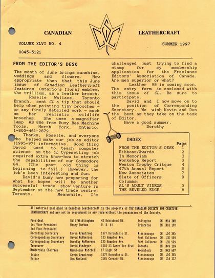 Summer 1997 · Volume 46, No. 4 — cover of the original newsletter