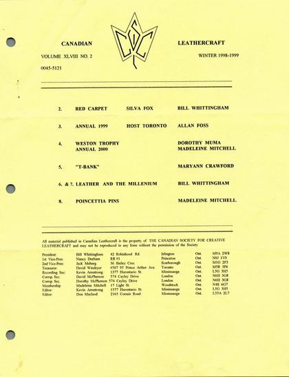 Winter 1998–99 · Volume 48, No. 2 — cover of the original newsletter