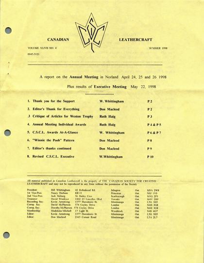Summer 1998 · Volume 47, No. 4 — cover of the original newsletter