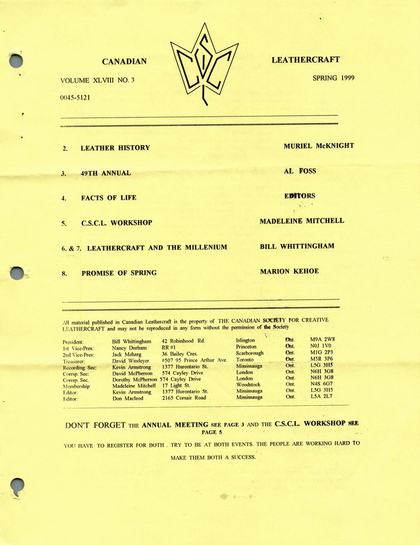 Spring 1999 · Volume 48, No. 3 — cover of the original newsletter
