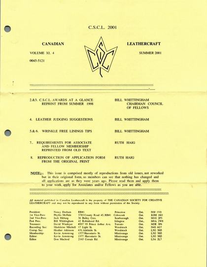 Summer 2001 · Volume 40, No. 4 — cover of the original newsletter
