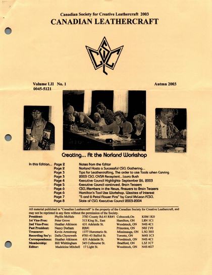 Autumn 2003 · Volume 52, No. 1 — cover of the original newsletter