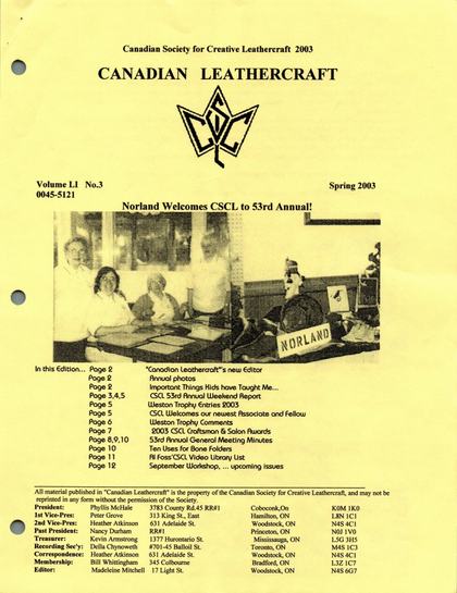 Spring 2003 · Volume 51, No. 3 — cover of the original newsletter