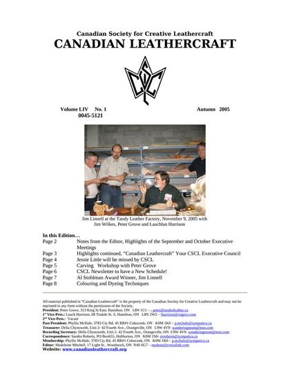 Autumn 2005 · Volume 54, No. 1 — cover of the original newsletter
