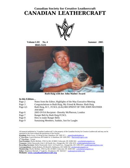 Summer 2005 · Volume 53, No. 4 — cover of the original newsletter