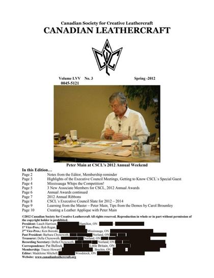 Spring 2012 · Volume 60, No. 3 — cover of the original newsletter