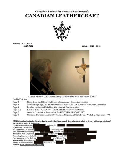 Winter 2012–2013 · Volume 61, No. 2 — cover of the original newsletter