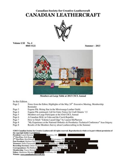 Summer 2013 · Volume 61, No. 4 — cover of the original newsletter