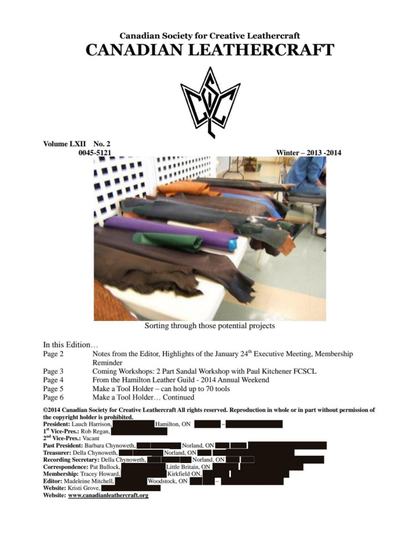 Winter 2013–2014 · Volume 62, No. 2 — cover of the original newsletter