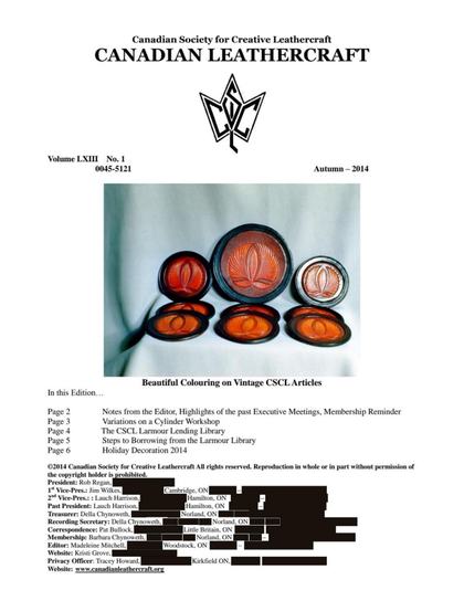 Autumn 2014 · Volume 63, No. 1 — cover of the original newsletter