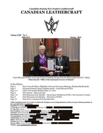 Spring 2014 · Volume 62, No. 3 — cover of the original newsletter