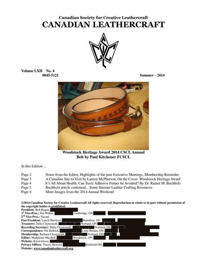 Summer 2014 · Volume 62, No. 4 — cover of the original newsletter