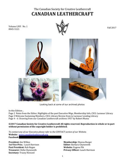 Fall 2017 · Volume 66, No. 1 — cover of the original newsletter