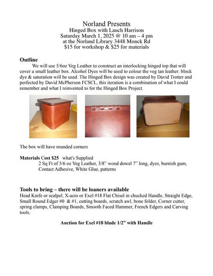 Workshop: the Norland Hinged Box — first page of the original PDF