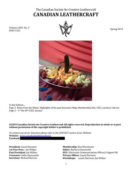 Spring 2019 · Volume 67, No. 3 — cover of the original newsletter