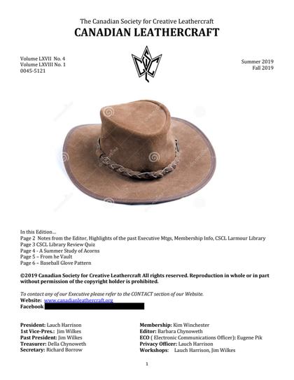 Summer 2019 / Fall 2019 · Volume 67, No. 4 / Volume 68, No. 1 — cover of the original newsletter