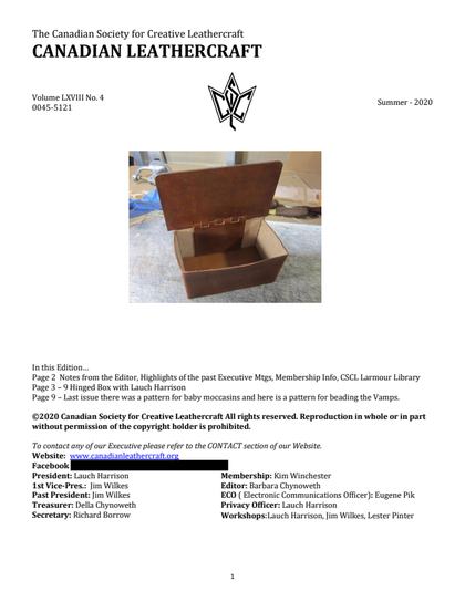 Summer 2020 · Volume 68, No. 4 — cover of the original newsletter