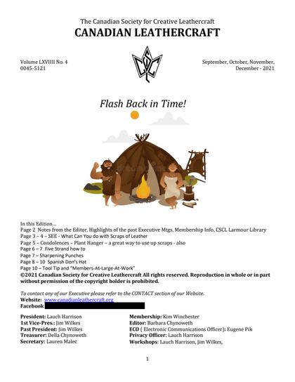 September–December 2021 · Volume 69, No. 4 — cover of the original newsletter