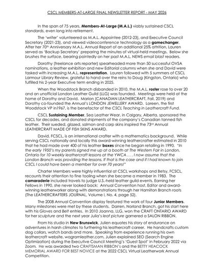 Members-at-Large — Final Newsletter Report — first page of the original PDF
