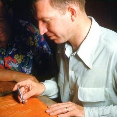 A leatherworker at the bench, from the Society’s photograph archive