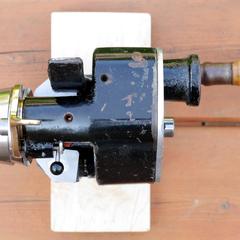 A restored leather cutter and fudge wheel