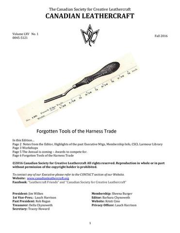 Canadian Leathercrafter – Fall 2016 — lead photograph