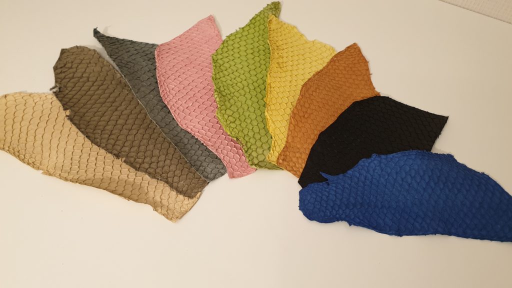 different colours of fish leather